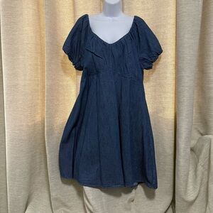 Old Navy Dark Blue Jean Midi Dress